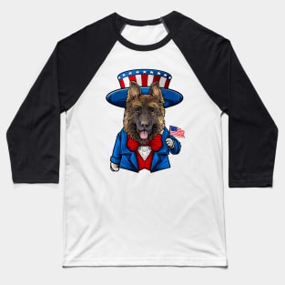 Fourth of July German Shepherd Baseball T-Shirt